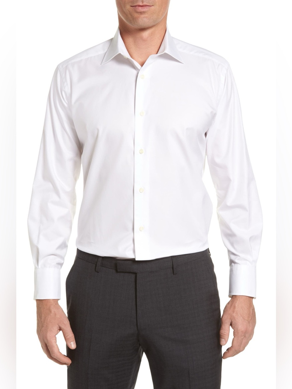 Men's White Classic Dress Shirt - Tailored Fit Retail $175